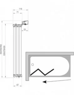 Vonios sienelė VS3, Satinas, RAVAK
