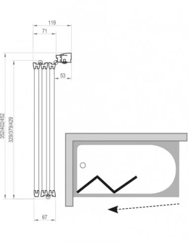 Vonios sienelė VS3, Satinas, RAVAK