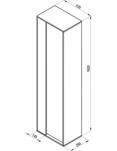 Aukšta spintelė Step 43, Balta/ąžuolas, RAVAK