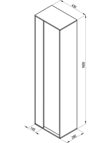 Aukšta spintelė Step 43, Balta/ąžuolas, RAVAK