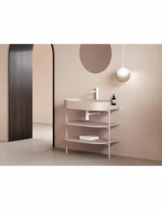 Praustuvas Yard 80 su skyle maišytuvui, Alabaster pink, RAVAK