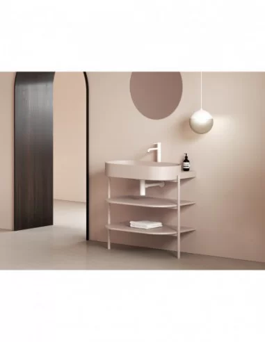 Praustuvas Yard 80 su skyle maišytuvui, Alabaster pink, RAVAK