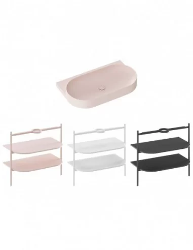 Praustuvas Yard 80 su skyle maišytuvui, Alabaster pink, RAVAK