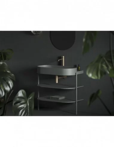 Praustuvas Yard 80 su skyle maišytuvui, Grey green, RAVAK