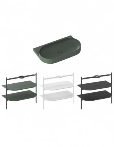 Praustuvas Yard 80 su skyle maišytuvui, Grey green, RAVAK