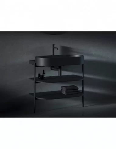 Praustuvas Yard 80 su skyle maišytuvui, Juodas matinis, RAVAK