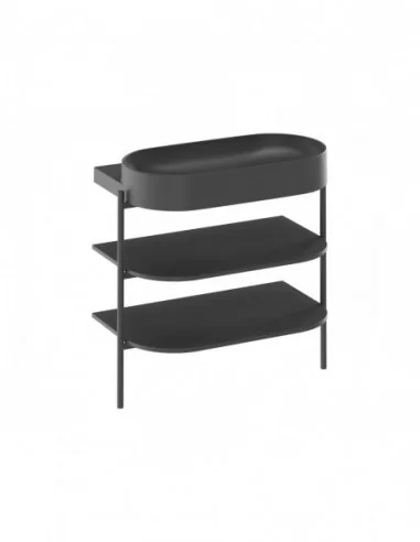 Praustuvas Yard 80 su skyle maišytuvui, Juodas matinis, RAVAK