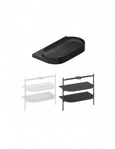 Praustuvas Yard 80 su skyle maišytuvui, Juodas matinis, RAVAK