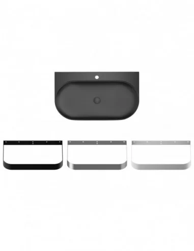 Praustuvas Yard 80 su skyle maišytuvui, Juodas matinis, RAVAK