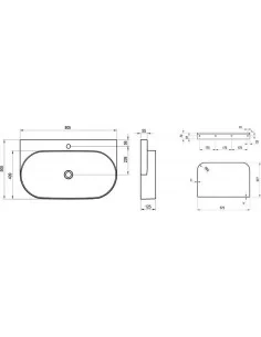 Praustuvas Yard 80 su skyle maišytuvui, Juodas matinis, RAVAK