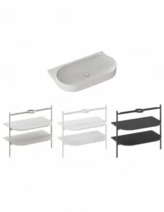 Praustuvas Yard 80 su skyle maišytuvui, Smoke grey, RAVAK