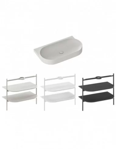 Praustuvas Yard 80 su skyle maišytuvui, Smoke grey, RAVAK