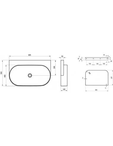Praustuvas Yard 80 be skylės, Alabaster pink, RAVAK