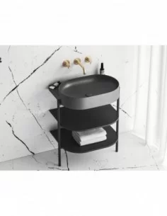 Praustuvas Yard 60 be skylės, Antracitas, RAVAK