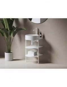 Praustuvas Yard 40 su skyle maišytuvui, Baltas matinis, RAVAK