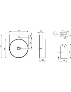 Praustuvas Yard 40 su skyle maišytuvui, Baltas matinis, RAVAK