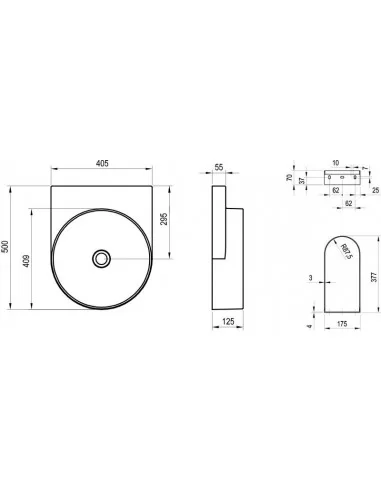 Praustuvas Yard 40 be skylės, Deepsea blue, RAVAK