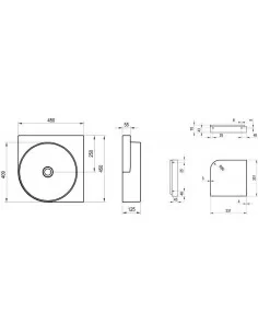 Praustuvas Yard 45 C, be skylės, Smoke grey, RAVAK