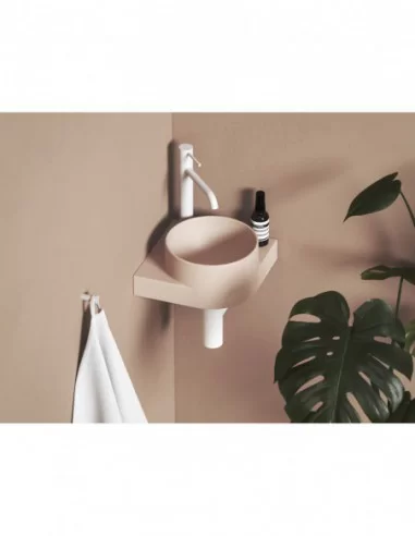 Mini praustuvas Yard 28 C, su skyle maišytuvui, Alabaster pink, RAVAK