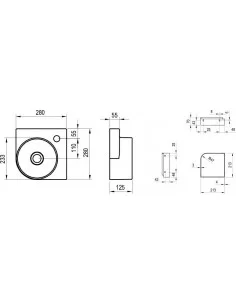 Mini praustuvas Yard 28 C, su skyle maišytuvui, Alabaster pink, RAVAK
