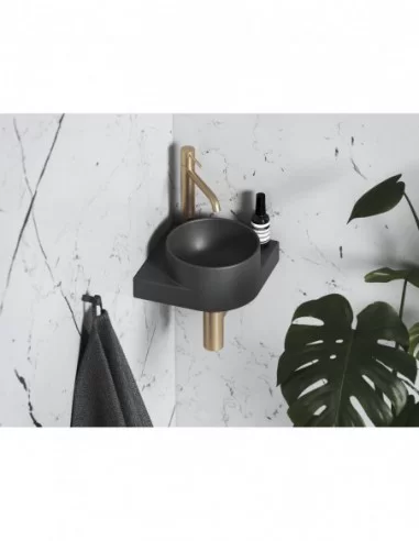 Mini praustuvas Yard 28 C, su skyle maišytuvui, Antracitas, RAVAK