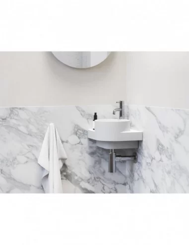 Mini praustuvas Yard 28 C, su skyle maišytuvui, Baltas matinis, RAVAK