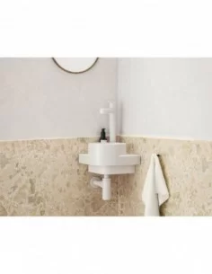 Mini praustuvas Yard 28 C, su skyle maišytuvui, Baltas matinis, RAVAK