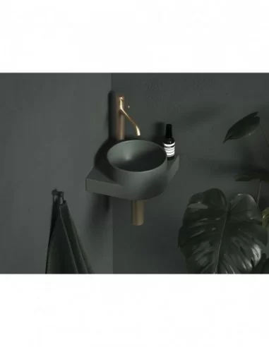 Mini praustuvas Yard 28 C, su skyle maišytuvui, Grey green, RAVAK