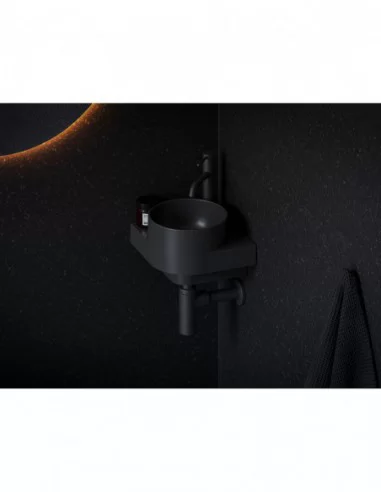 Mini praustuvas Yard 28 C, su skyle maišytuvui, Juodas matinis, RAVAK