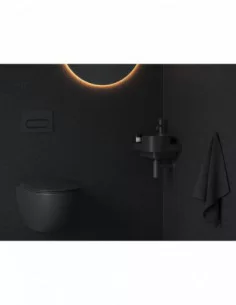 Mini praustuvas Yard 28 C, su skyle maišytuvui, Juodas matinis, RAVAK