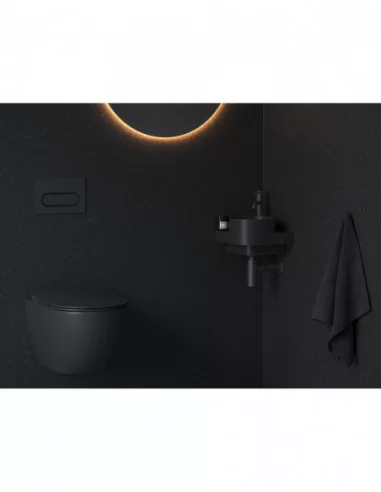 Mini praustuvas Yard 28 C, su skyle maišytuvui, Juodas matinis, RAVAK