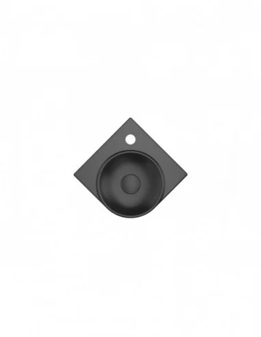 Mini praustuvas Yard 28 C, su skyle maišytuvui, Juodas matinis, RAVAK