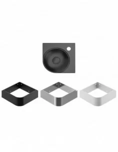 Mini praustuvas Yard 28 C, su skyle maišytuvui, Juodas matinis, RAVAK