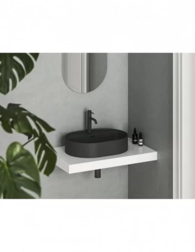 Praustuvas Ceramic Slim Shelf O, Juodas matinis, RAVAK