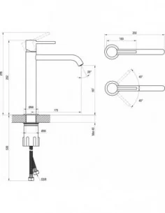 Praustuvo maišytuvas Espirit ES 014.00 be perpylimo, Šlifuoto aukso, RAVAK