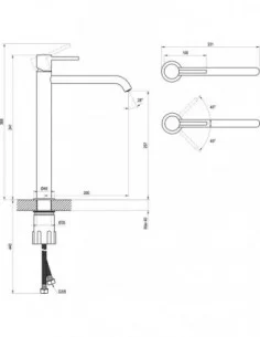 Maišytuvas Espirit 340 mm be perpylimo ES 015.00, Šlifuoto aukso, RAVAK