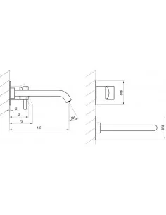 Paslėptas Espirit ES 019.00 praustuvo maišytuvas, skirtas montuoti su R-box, Šlifuoto aukso, RAVAK