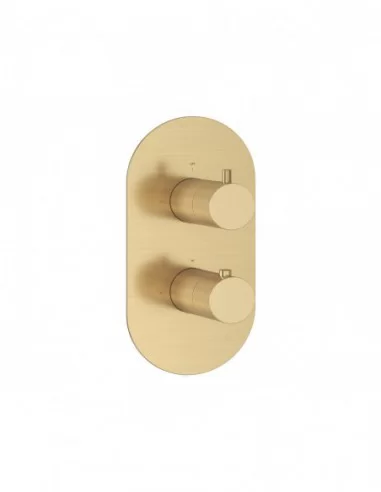 Espirit termostatinis potinkinis maišytuvas su jungikliu, skirtas montuoti su R-box ES 063.00, Šlifuoto aukso, RAVAK