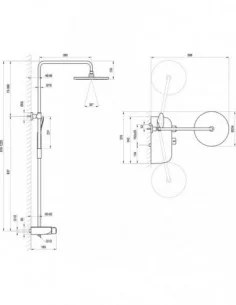 Dušo stovas Termo su Stop funkcija ir lentynėle, Blizgus chromas/juodas, RAVAK
