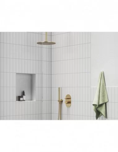 Apvali dušo galvutė Chrome 250 mm, Šlifuoto aukso, RAVAK