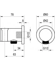 Sieninis dušo išvadas su dušo laikikliu, Šlifuoto aukso, RAVAK