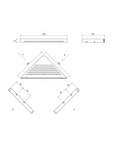 Lentynėlė Slim C, Balta/balta, RAVAK