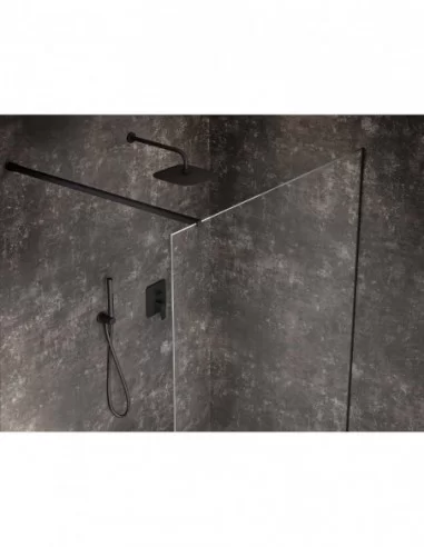 Potinkinis dušo komlektas Flat, su R-box, Juodas, RAVAK