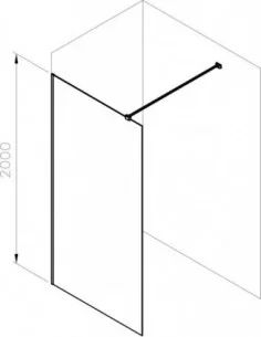 Dušo kabina Walk-In Air Wall, Juoda, RAVAK