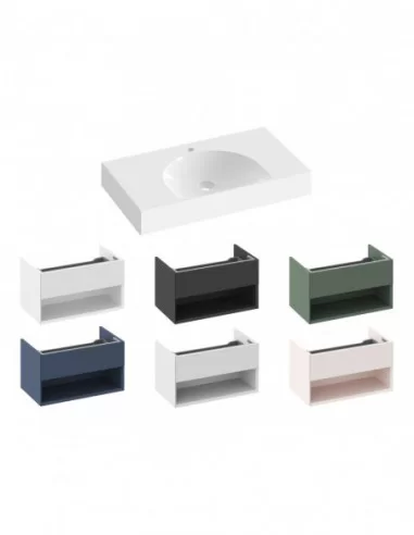 Praustuvas Lite 80/45 S su skyle maišytuvui, Balta, RAVAK