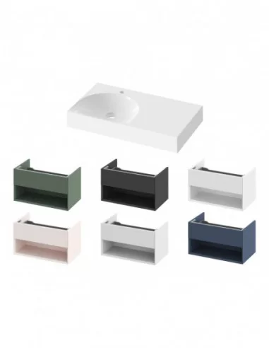 Praustuvas Lite 80/45 K/D su skyle maišytuvui, Balta, RAVAK