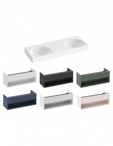 Dvigubas praustuvas Lite 120 su skyle maišytuvui, Balta, RAVAK