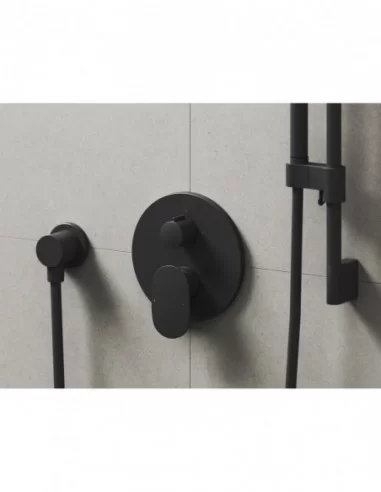 Paslėpto montavimo Spring maišytuvas su jungikliu, skirta R-box SG 065.00, Juodas matinis, RAVAK