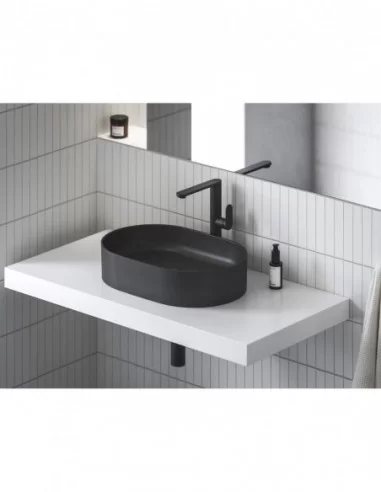 Praustuvo maišytuvas Chrome II CR II 015.02 su šonine svirtimi, Juodas, RAVAK