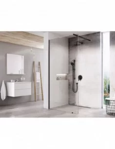 Dušo kabina Walk-In Wall, Juoda, RAVAK